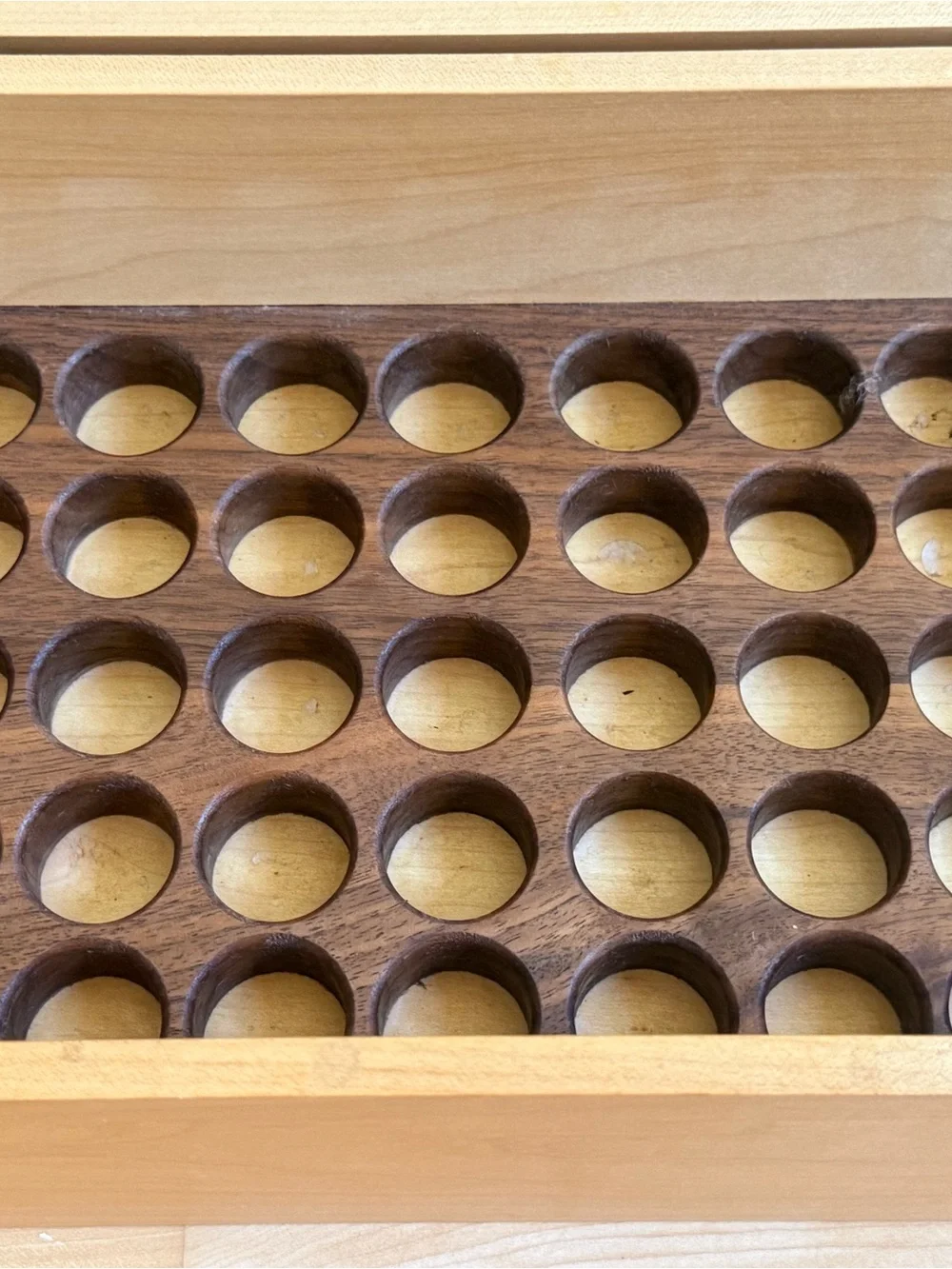 Wooden Storage Box with Multi-Compartment Insert - essential oils or tinctures